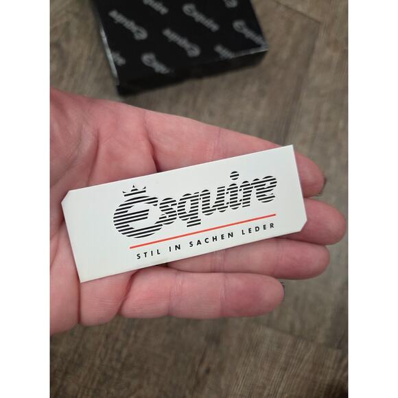 Esquire Intl NEW IN BOX Vintage Atlantic Navy Leather Men's Bifold Wallet - Picture 6 of 8